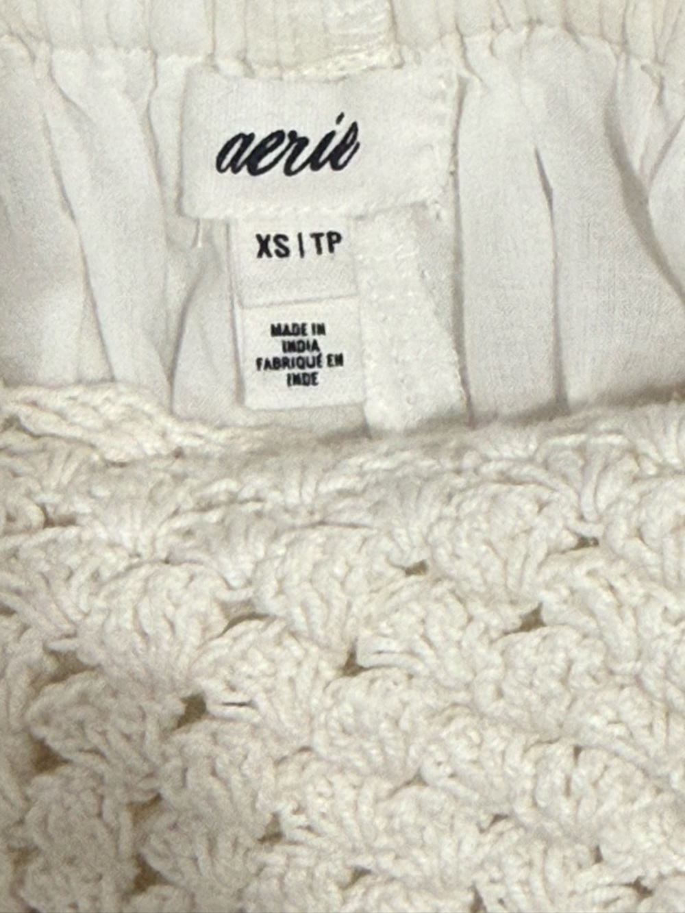 aerie Cream Crochet Halter Tiered Mini Dress - Picture 6 of 8